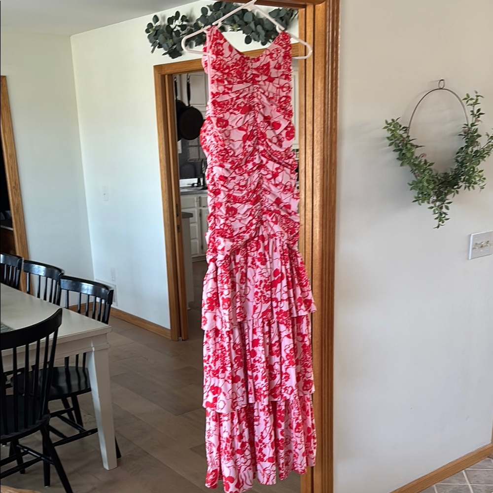 Abercrombie & Fitch Red Floral Maxi Dress